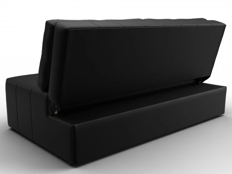 Диван прямой Лига-107 (160) (ЛДСП,Брус,Фанера,Экокожа/Черный) Лига Диванов 134934