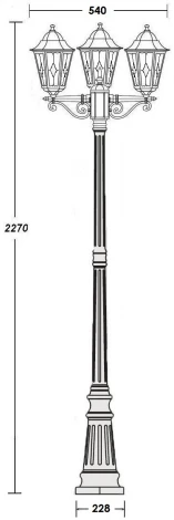 Наземный фонарь Oasis Light PETERSBURG lead GLASS 79809lgB Bl