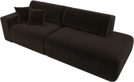 Диван прямой Лига-036 НПБ Модерн подлокотник слева (Коричневый/Микровельвет) Лига Диванов арт.121332L