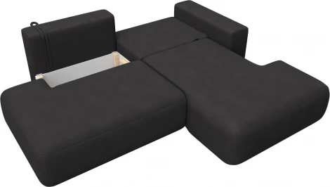 Диван угловой Лига-036 НПБ Модерн правый угол Лига Диванов (Замша) арт.127780