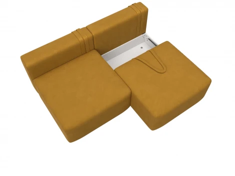 Диван прямой модульный Лига-060 НПБ (ЛДСП,Брус,Фанера/Пластик/Велюр/Желтый) Лига Диванов 129469