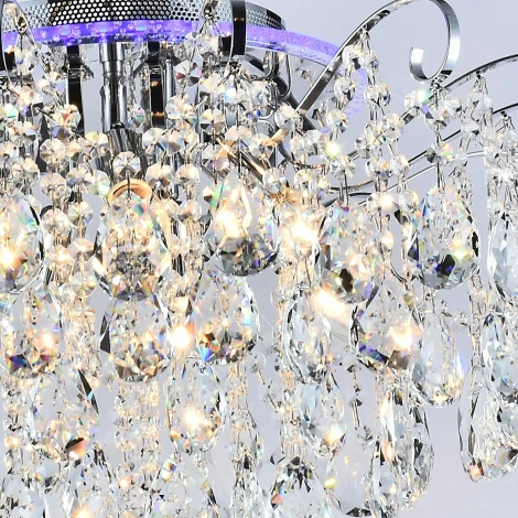 Потолочная люстра хрустальная Reluce 04021-0.3-07 CR+RGB (220V, пульт управления)