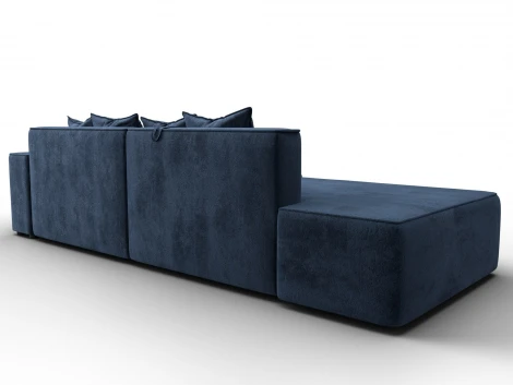 Диван угловой Лига-079 угол правый (ДСП/Пластик/Велюр/Синий) Лига Диванов 129822