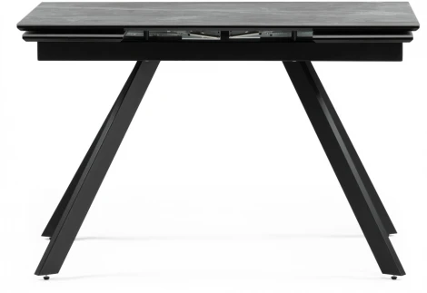 Керамический стол Woodville Габбро 120х80х76 серый мрамор / черный 530828
