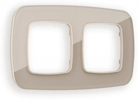 Рамка Ambrella Volt OMEGA Radian (Серо-бежевый Стекло закаленное натуральное) 2-ая OF350602