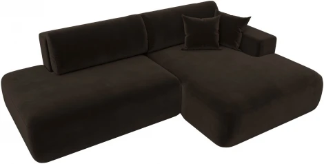 Диван угловой Лига-036 НПБ Модерн правый угол (Коричневый/Микровельвет) Лига Диванов арт.121400