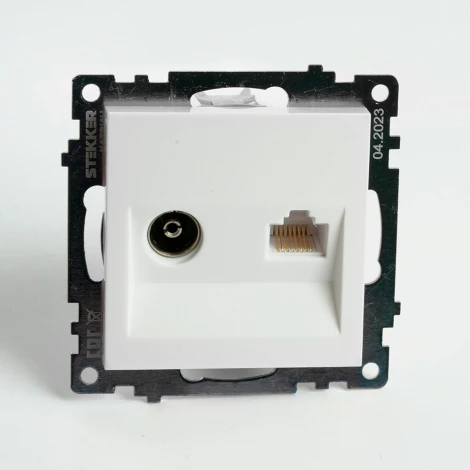 ТВ-розетка (белый) Stekker Катрин 49181