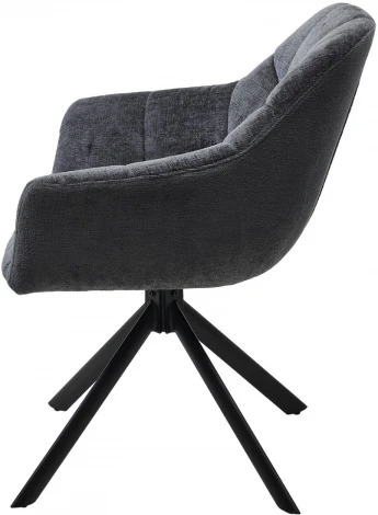 Стул M-City ARVA 180 град. поворот. с возвратом, DAVIS HARMONY-90 Тем-серый, шенилл / Черный