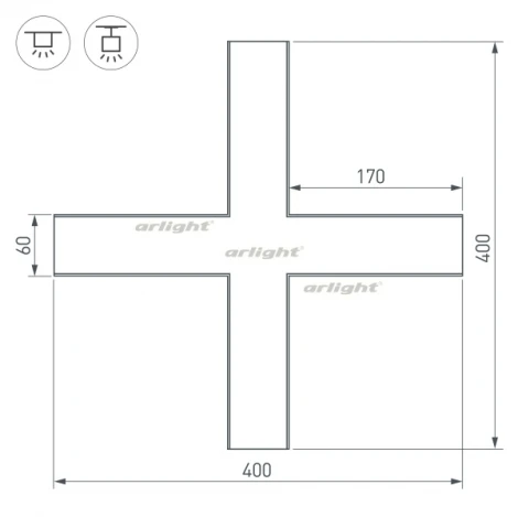 Крестовина SL-LINE-6070 (Металл) 030143 Arlight