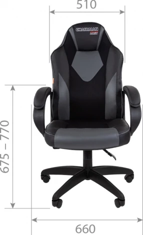 Игровые кресла CHAIRMAN GAME 17 (Пластик,Экокожа/Черный,Серый)