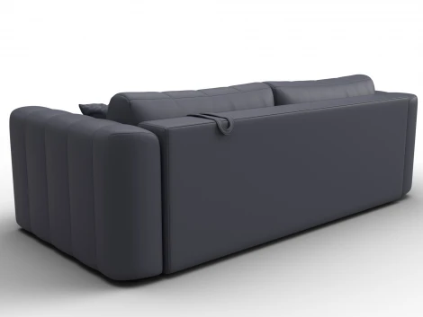 Диван прямой Лига-062 НПБ (ДСП,Фанера,ХДФ/Пластик/Экокожа/Серый) Лига Диванов 130274