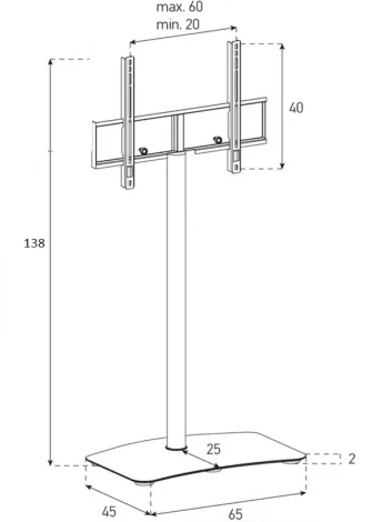 Тумба под телевизор Sonorous PL 2800 BLK-HBLK