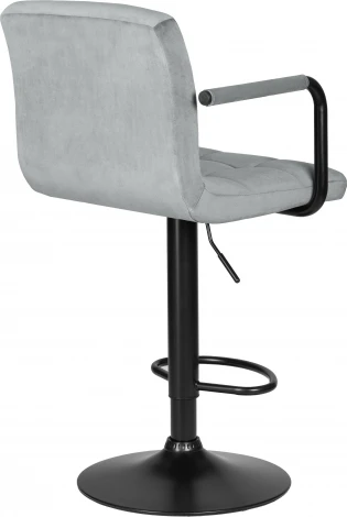 Стул барный DOBRIN KRUGER ARM BLACK (серый велюр (MJ9-75))