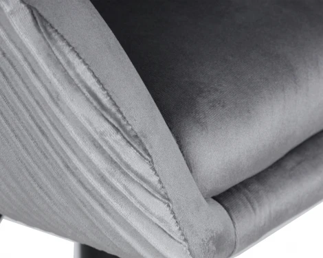 Кресло дизайнерское DOBRIN EDISON BLACK (серый велюр (1922-19)) 8600_BlackBase-LM BLACK, цвет сиденья серый (1922-19), основания черный