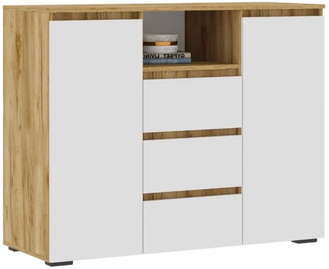 Комод Woodville Элла КМ 01 белый / дуб крафт золото 547969