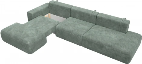 Диван угловой Лига-036 НПБ Модерн Лонг левый угол Лига Диванов (Велюр) арт.127746L