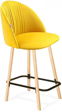 Стул полубарный SHT-ST35-1/S94-1 имперский желтый/прозр. лак/черный муар Sheffilton 9084545401
