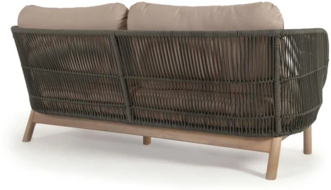 Диван уличный La Forma (ex Julia Grup) Catalina (Зеленый,Серый/ Алюминий,Пена,Веревка,Сталь,Акация)