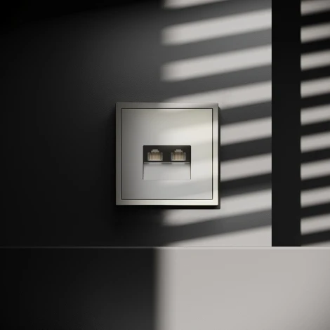 Розетка двойная Ethernet RJ-45 (шелк) Voltum S70 VLS060204