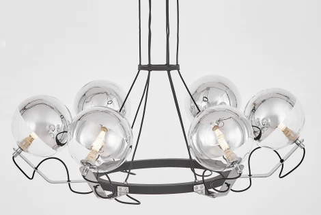 Подвесная люстра Lumina Deco Marseo LDP 9110-6 BK+CHR (220V, на проводе, шарики)