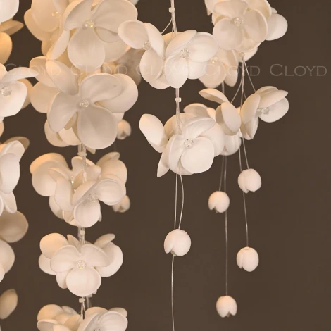 Потолочная люстра с керамическими подвесками и пультом Cloyd Taongi 11333 (регулировка яркости, 220V, цветы)