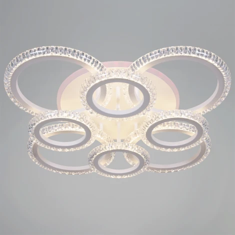 Потолочная люстра светодиодная на штанге с пультом с регулировкой цветовой температуры, яркости и ночным режимом Reluce 36890-0.3-4+4A WH (RGB)