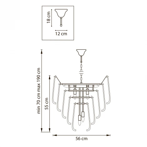 Подвесная люстра 799102 10х6W(led) E14 Золото/Прозрачный Lightstar Retro II 799102