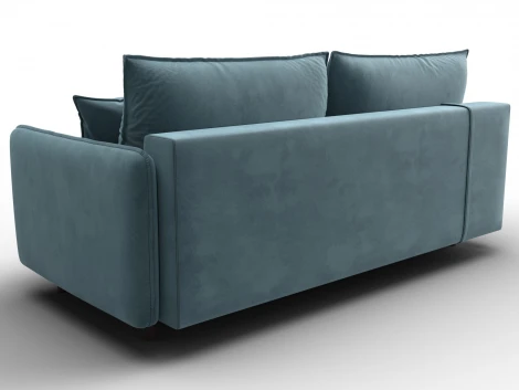 Диван прямой Лига-064 НПБ (ДСП/Дерево/Велюр/Бирюзовый) Лига Диванов 134776