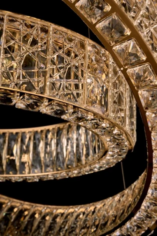 Подвесная люстра ярусная Fluorite Ravissement FL1057-14P (LED, 220V, хрусталь, на тросе, круглые)