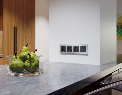 Рамка Ambrella Volt ALFA Platos (Серебро Металл шлифованный) 1-ая AF550101