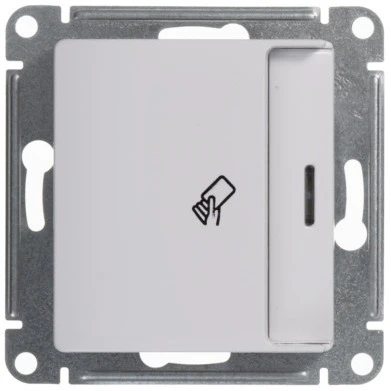 Карточный выключатель одноклавишный с подсветкой встраиваемый (белый) Systeme Electric Glossa GSL000169