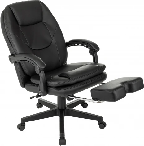 Кресло руководителя Бюрократ CH-868N-F черный эко.кожа крестов. пластик подст.для ног