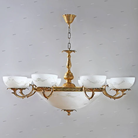 Люстра подвесная Ambiente by Brizzi Merida, 16 ламп, бронза с белым