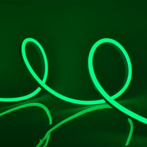 Светодиодная гибкая герметичная лента Neon 15 м. Neon ULS-N11-2835-120LED/m-8mm-IP67-DC24V-10W/m-15M-GREEN катушка в герметичной упаковке