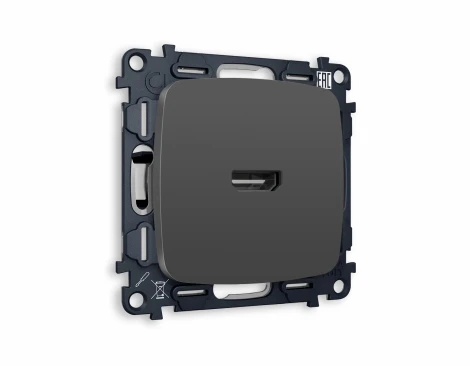 Комплект механизма Ambrella Volt розетки HDMI 2.0 OMEGA MO914010 Графит мягкое касание 40V/500mA 2.0GHz 5-18Gbit/s QUANT