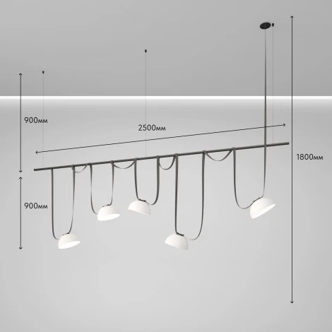 Комплект ременной трековой системы Belty на штанге Rod Denkirs Belty Set DK55SET06-02-DG (LED, 48V)
