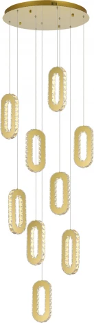 Подвесной светильник каскадный ST Luce Allungo SL6506.203.09 Золотистый/Золотистый, Прозрачный LED 9*9W (220V, на проводе)