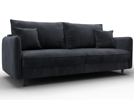 Диван прямой Лига-064 НПБ (ДСП/Дерево/Велюр/Темно-серый) Лига Диванов 129611