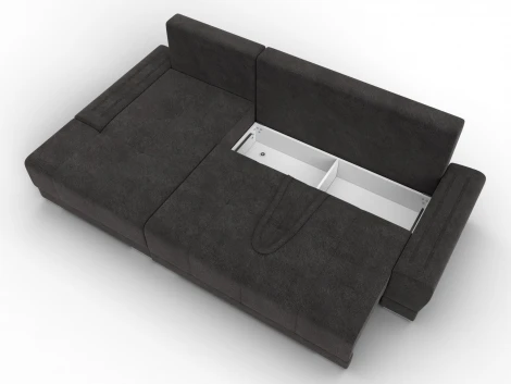 Диван угловой Лига-119 угол левый (ДСП,Брус,Фанера,ЛДС,Велюр/Темно-коричневый) Лига Диванов 137096L