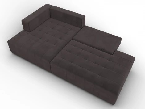 Диван угловой Лига-103 НПБ угол левый (ДСП,Брус,Фанера,Велюр/Коричневый) Лига Диванов 134818L