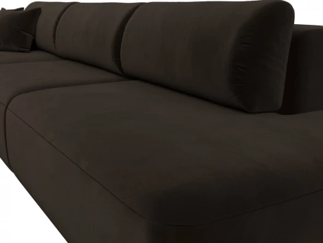 Диван угловой Лига-036 НПБ Модерн Лонг левый угол (Коричневый/Микровельвет) Лига Диванов арт.121417L