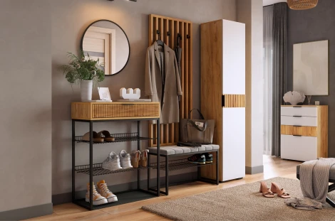 Обувница Вельвет Mebelson (ЛДСП,Металл/Графит,Черный) арт.173128,3324