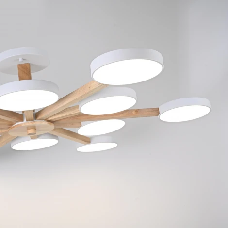 Потолочная люстра Wi-Fi на штанге Turna L12 White By ImperiumLoft Turna-B01 (LED, 220V, голосовое управление, умный дом - Алиса)