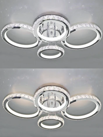 Потолочная люстра Natali Kovaltseva INNOVATION STYLE 83009 (регулировка яркости, LED, 220V, пульт управления, умный дом - LampSmart, кольцо)