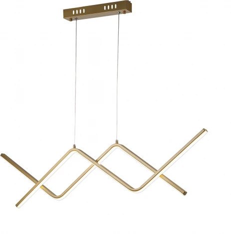 Подвесной светодиодный светильник Escada Zigzag 10208/S LED 50Вт, металл/силикон, золото (регулировка яркости, 220V, пульт управления, на проводе)