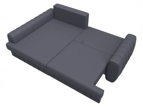 Диван угловой Лига-057 НПБ угол левый (ЛДСП,Брус,Фанера/Пластик/Экокожа/Серый) Лига Диванов 130035L