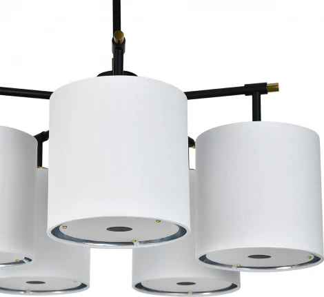 Потолочная люстра на штанге Escada Idea 10186/5PL 5x60Вт E27, металл/ткань, чёрный (220V)