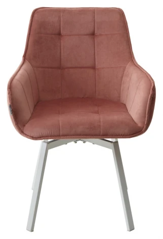 Стул M-City MAVERICK BLUVEL-52 PINK/ белый каркас, поворот.360 град.