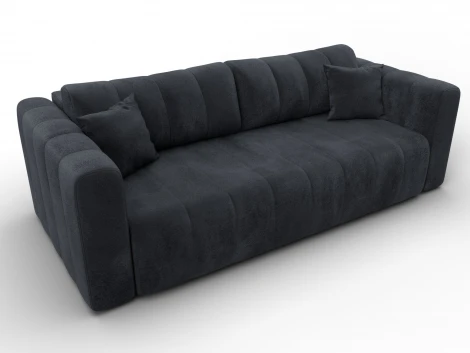 Диван прямой Лига-062 НПБ (ДСП,Фанера,ХДФ/Пластик/Велюр/Темно-серый) Лига Диванов 130279