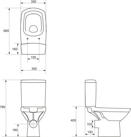 Унитаз-компакт Cersanit Carina Clean On 011 3/5 DPL EO